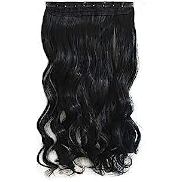 DILLARDS Black Thick Long Curly Hair Seamless Hair Extension - Image 3